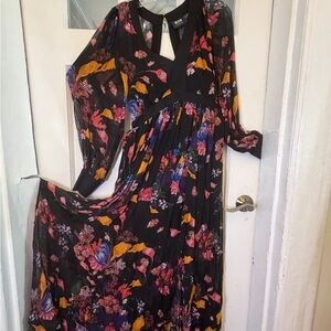 Maeve Deep-V printed Maxi Dress